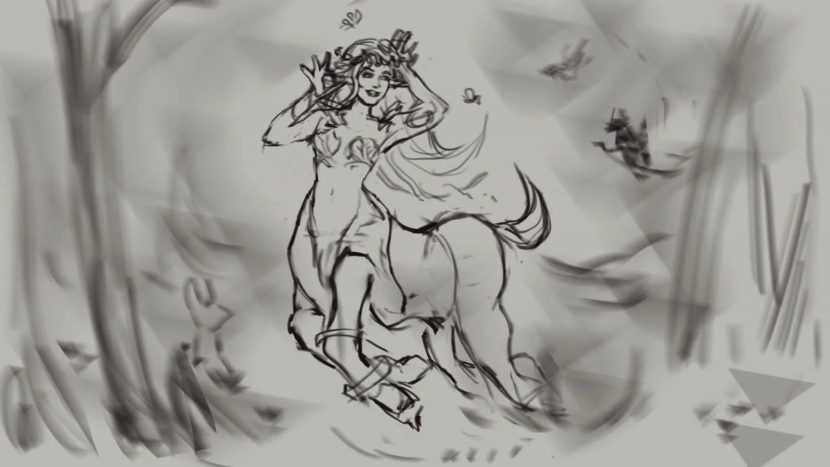 Stage 01: Initial line sketch
