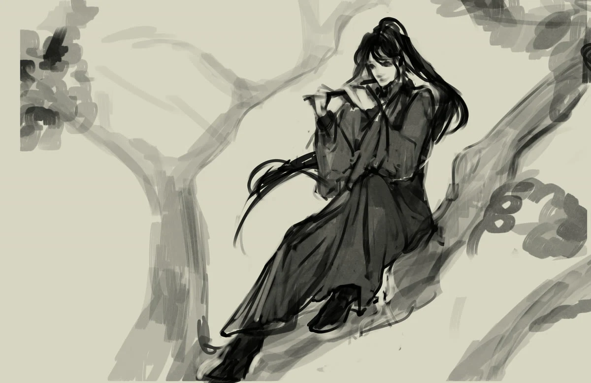 01 · Ink sketch stage