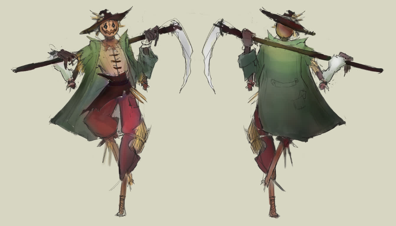 Scarecrow character colour exploration